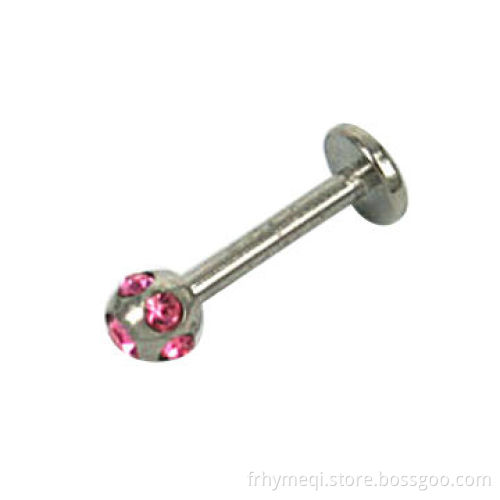 Steel Peridot Gem Push-In Monroe Ring Labret Bar